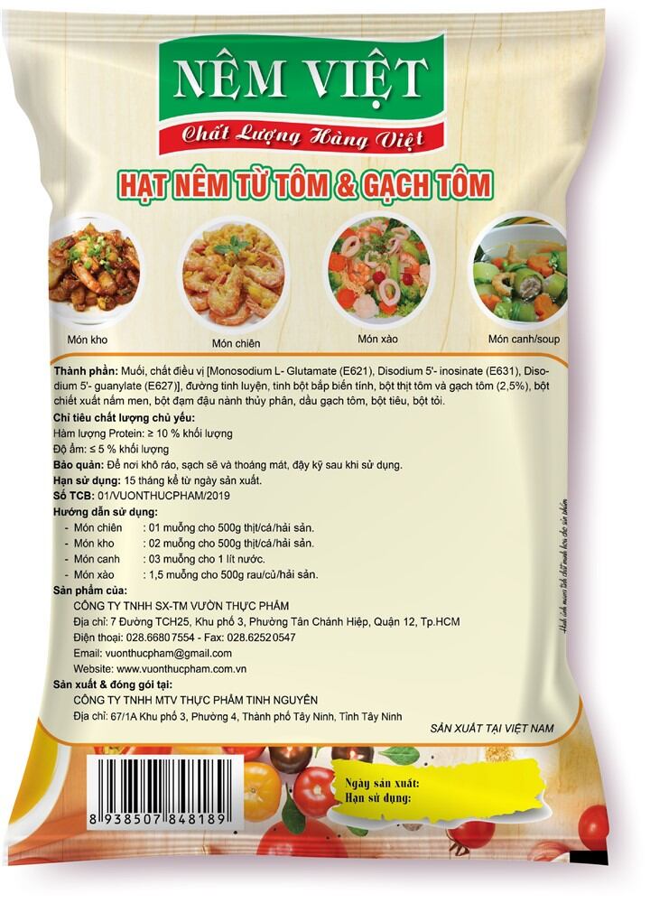 Hạt Nêm Việt Tôm và Gạch Tôm gói lớn 800gr