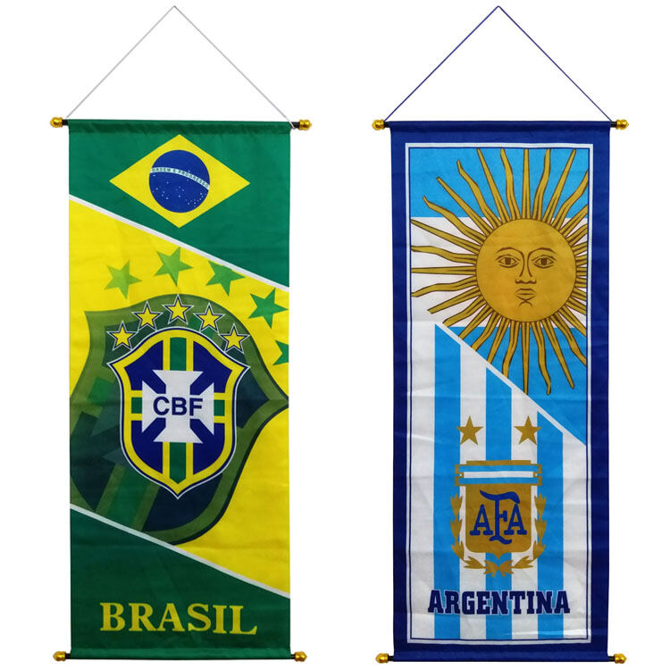 Football Fans Decorative Flags Posters Barcelona Real Madrid AC Milan World Cup Bar Team Banner Hanging Flags for Fans. 