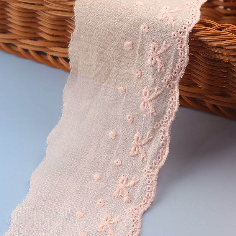 White Cotton Lace Edging Material for DIY Hand Embroidery Skirt Hem Collar Curtain Decorative Trim Fabric Accessories