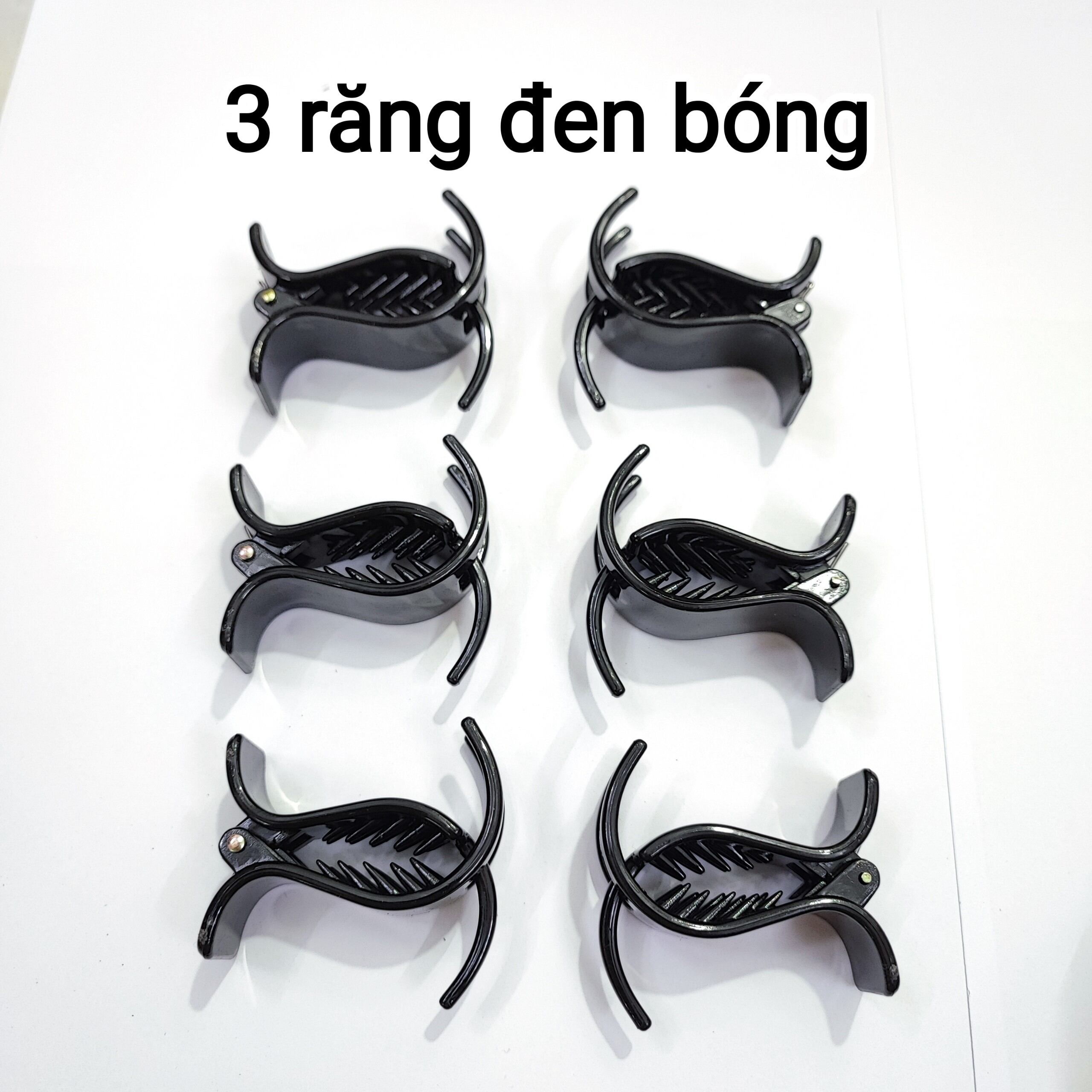Set 12 Kẹp Tóc Càng Cua 3 Răng Màu Đen Bóng – Nhỏ Gọn, Giữ Tóc Chắc Chắn, Phù Hợp Mọi Loại Tóc