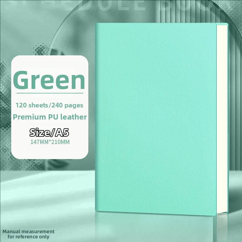 Elegant Soft Leather Thick Lined Notebook A5