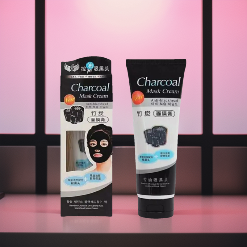 Charcoal Face Mask Cream Peel Off Removing Anti Blackhead Skin Cleansing Oil Control 130gm. 