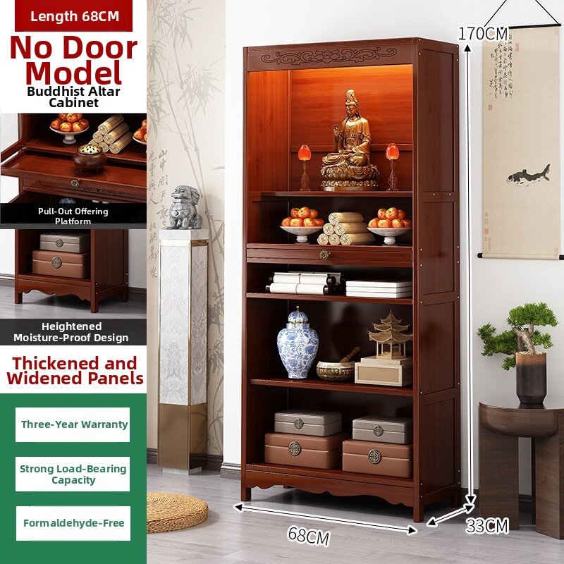 TUOJUE | New Chinese Style Prayer Cabinet Wooden Non-Real with Door