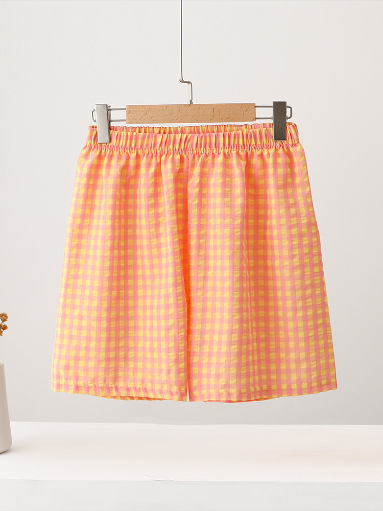 Spring Thin Retro Straight Leg Pants Women's Plaid Loose High Waist Casual Trousers plus Size Versatile Lazy Slimming Pants. 