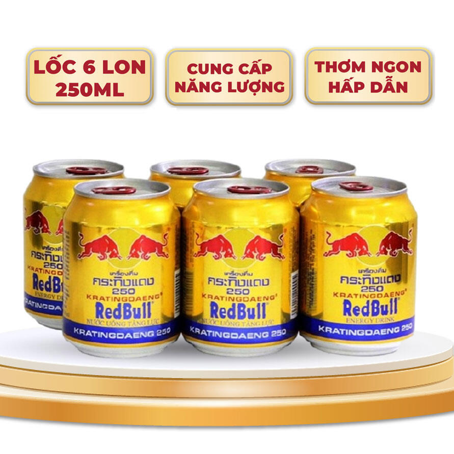 Nước Tăng Lực RedBull Bò Húc Việt - Lon 250ml - Lốc 6 lon