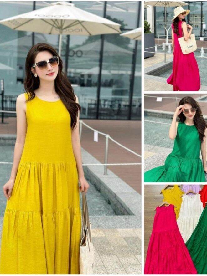ĐẦM MAXI CHẤT ĐŨI TƠ SIÊU MÁT FREESIZE DƯỚI 65KG