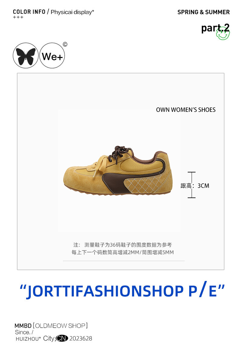 Sepatu Wanita Sporty Bertali Gesper Kuning Mustard Jelek Lucu Kepala Besar Roti Sepatu Olahraga Kasual Tren Mode Musim Semi 2025