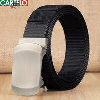 CARTELO | Youthful Leather Belt with Buckleless Design Nylon Fabric Outdoor Golf Belt