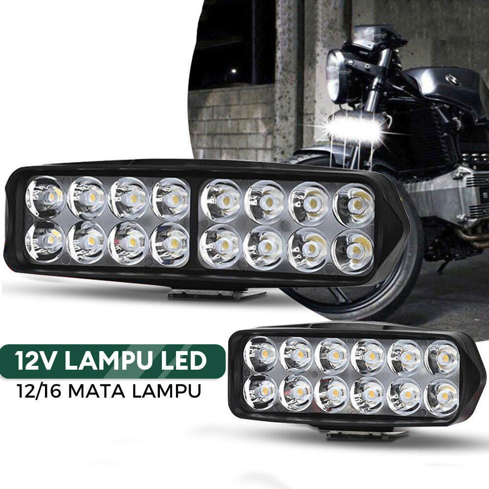 HO Lampu LED Mobil Motor Sorot Tembak 12 16 Mata Laser Gun Super Terang | Lampu Motor | Aksesoris Motor | COD Harga 4,900 rupiah*Gratis Ongkir