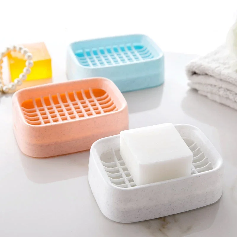 Jujiajia Double Layer Water Draining Soap Dish Creative Bathroom Toilet Handmade Soap Rack Face Wash Face Soap Box Plastic Soap Holder