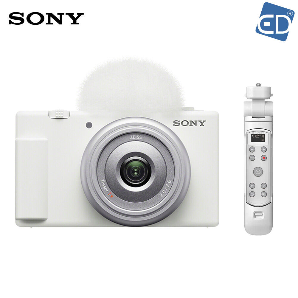 Sony | Sony Zv-1F (White) Vlog Camera + Gp-Vpt2Bt Grip Kit /Ed