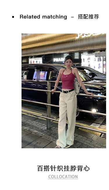 กางเกงยีนส์ทรงหลวมลำลองสำหรับผู้หญิง เอวสูง ทรงตรง สีกรมท่า กางเกงยีนส์แฟชั่นฤดูใบไม้ผลิสำหรับผู้หญิง