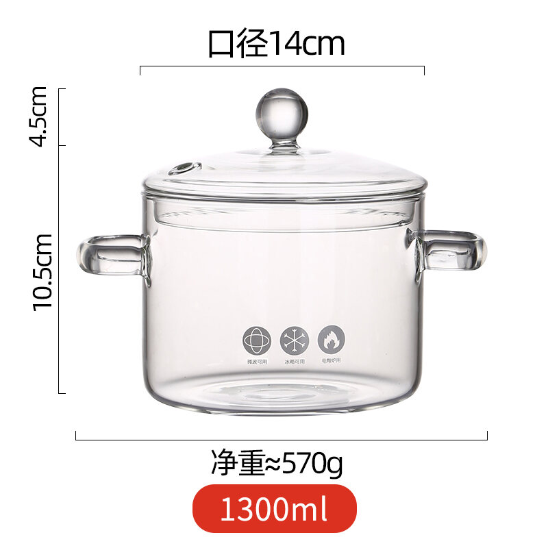 Induction Cooker Glass Pot Open Fire and High Temperature Resistance