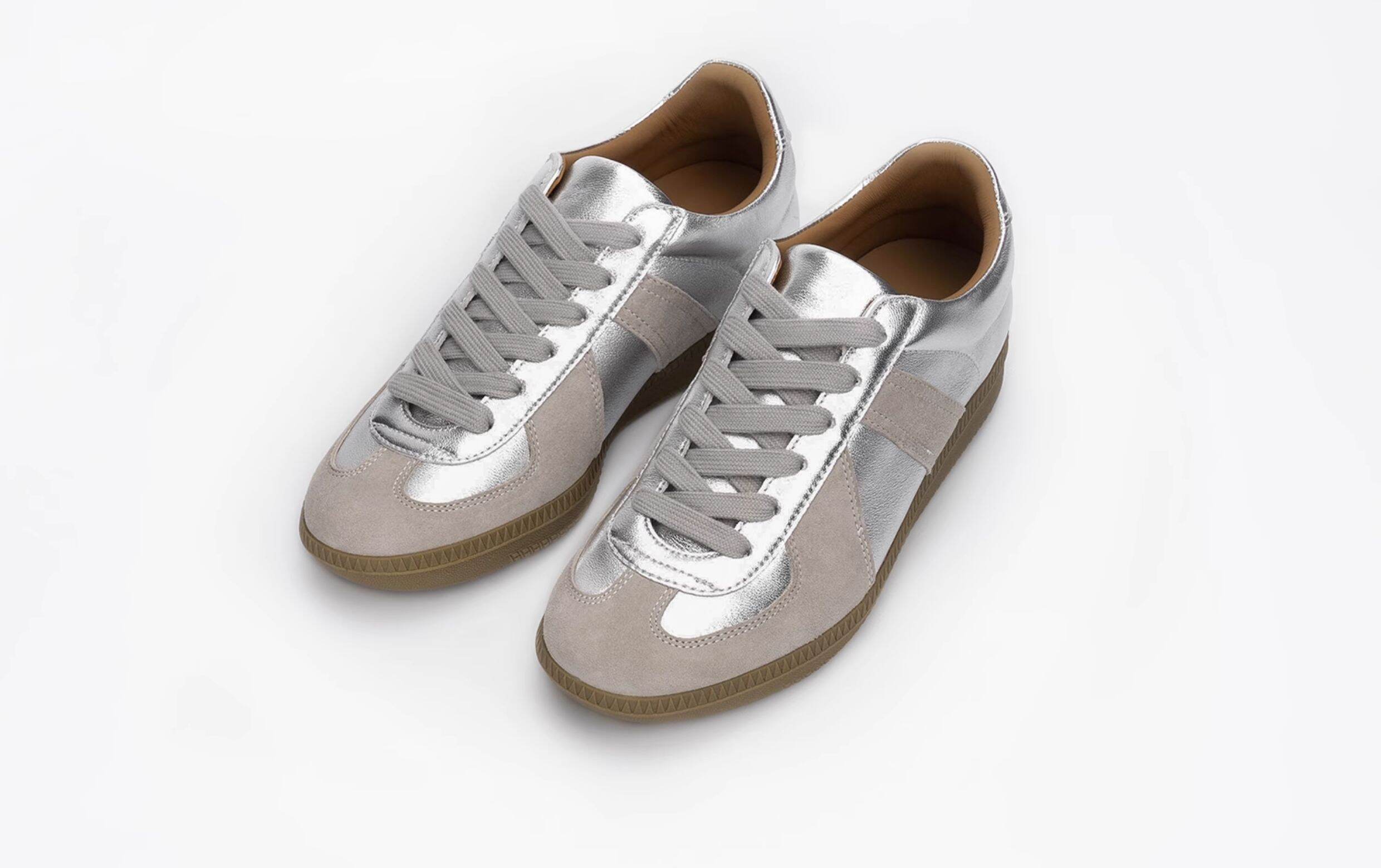 Cat Home Women's Thick Bottomed High Top Sneakers Retro Style Silver Leather Casual Shoes Spring 2025 Increase Height Design · v7