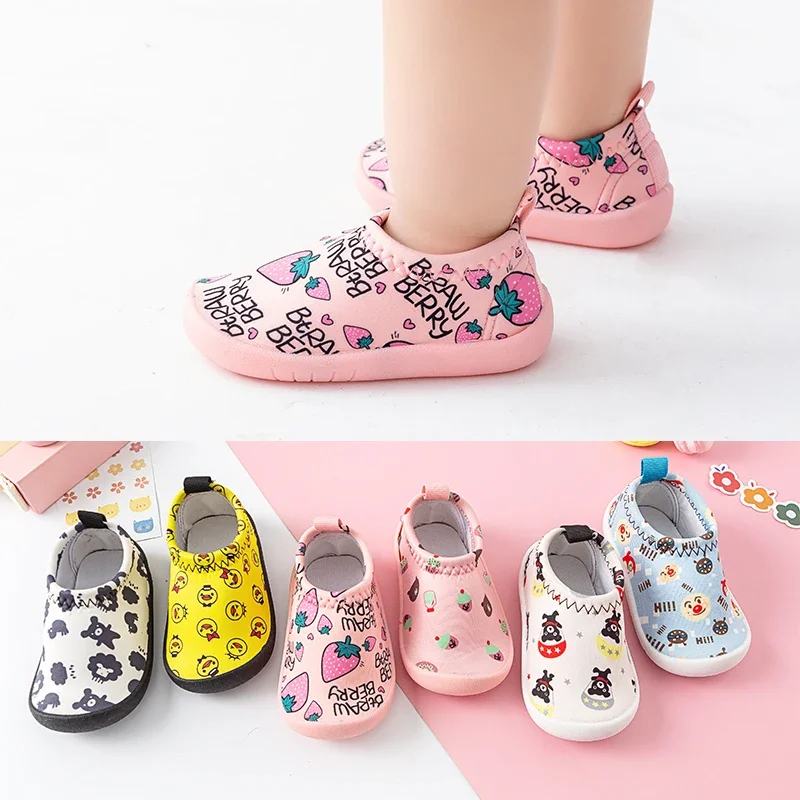 Baby Indoor Shoes Non-Slip Soft Bottom Toddler Shoes for Baby Baby Breathable Shoes Foreign Trade Early Education Anti-Kick White Shoes