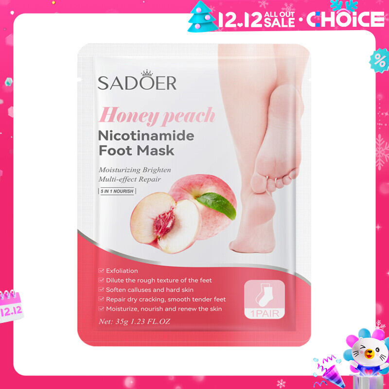 Mặt nạ dưỡng da chân đào Niacinamide Trắng Da Giảm Thâm Giảm Nhăn, Mặt Nạ Ủ Tay Giúp Da Trắng Sáng Đều Màu SADOER (Bản quốc tế) 35g/cặp