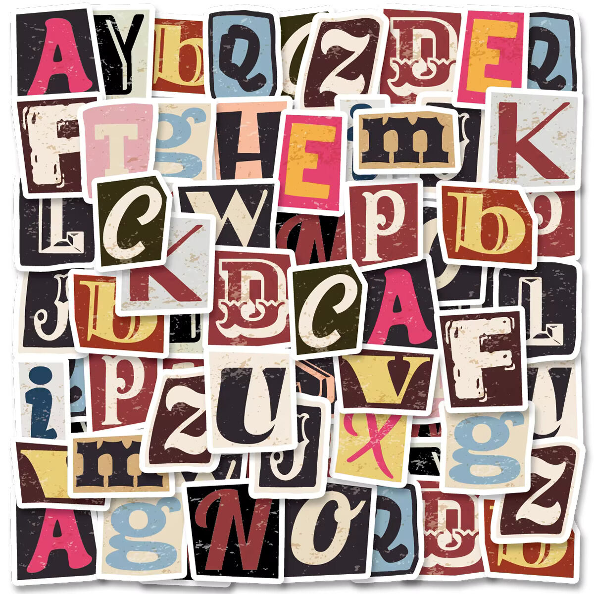 DIY Retro Letter Colorful English Alphabet Stickers Decorative Stickers for Student Stationery Notebooks Diaries Suitable for Journaling Materials Diaries Laptops Water Bottles DIY Crafts Gifts Journal Scrapbook Material Sets Scrapbook Lette...