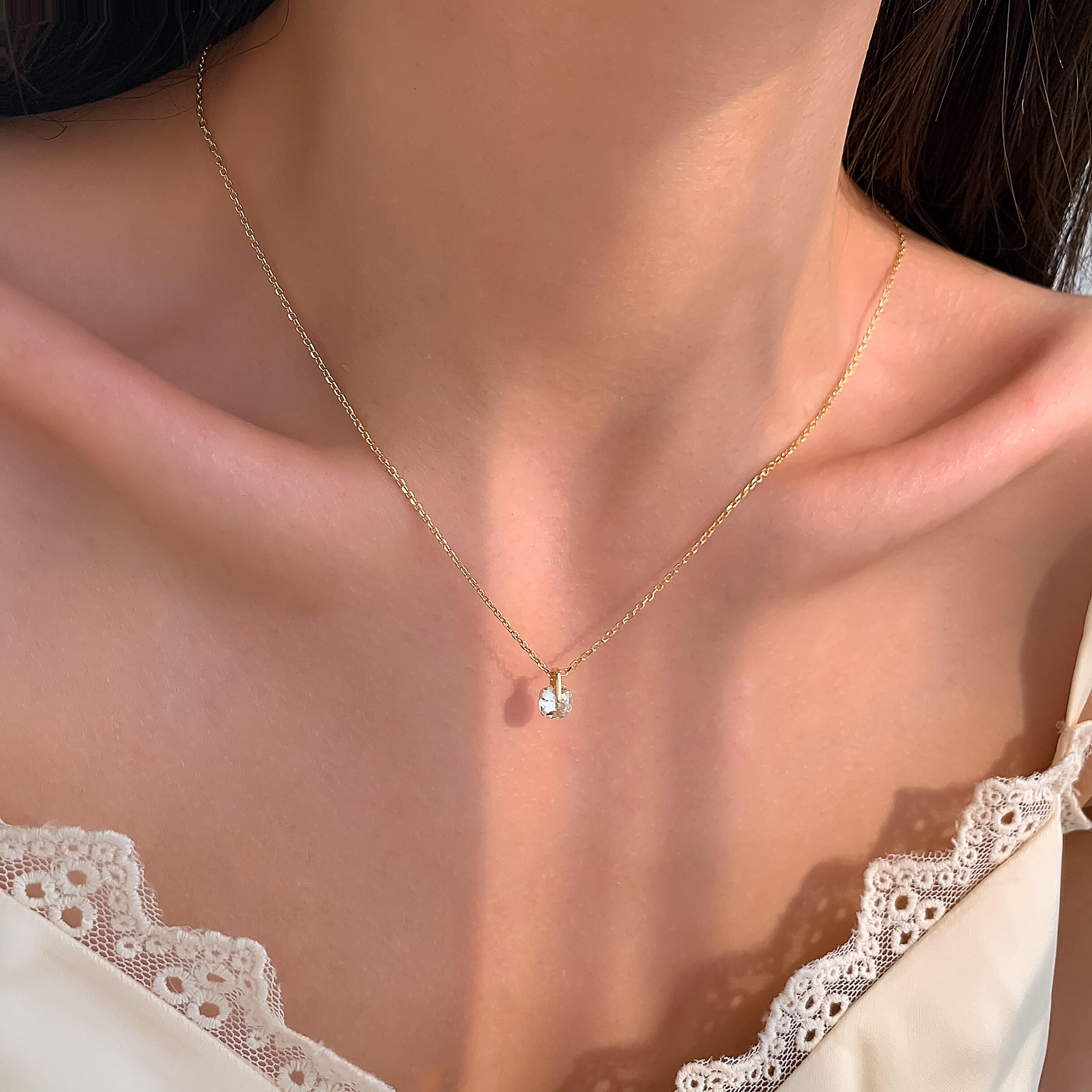 simple small diamond necklace