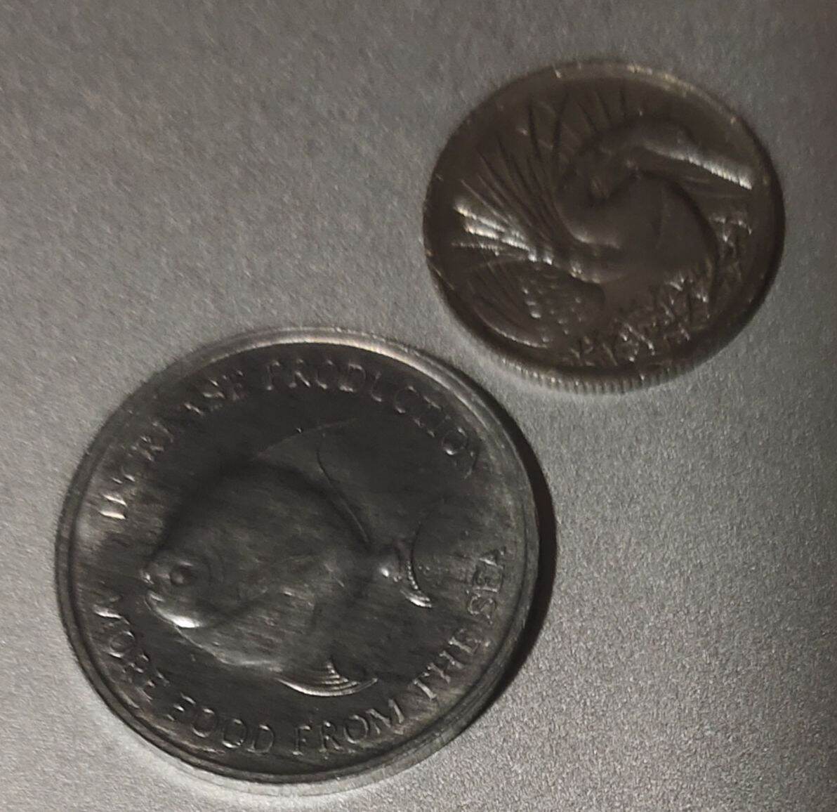 1971 vintage Singapore aluminum 5-cent coin