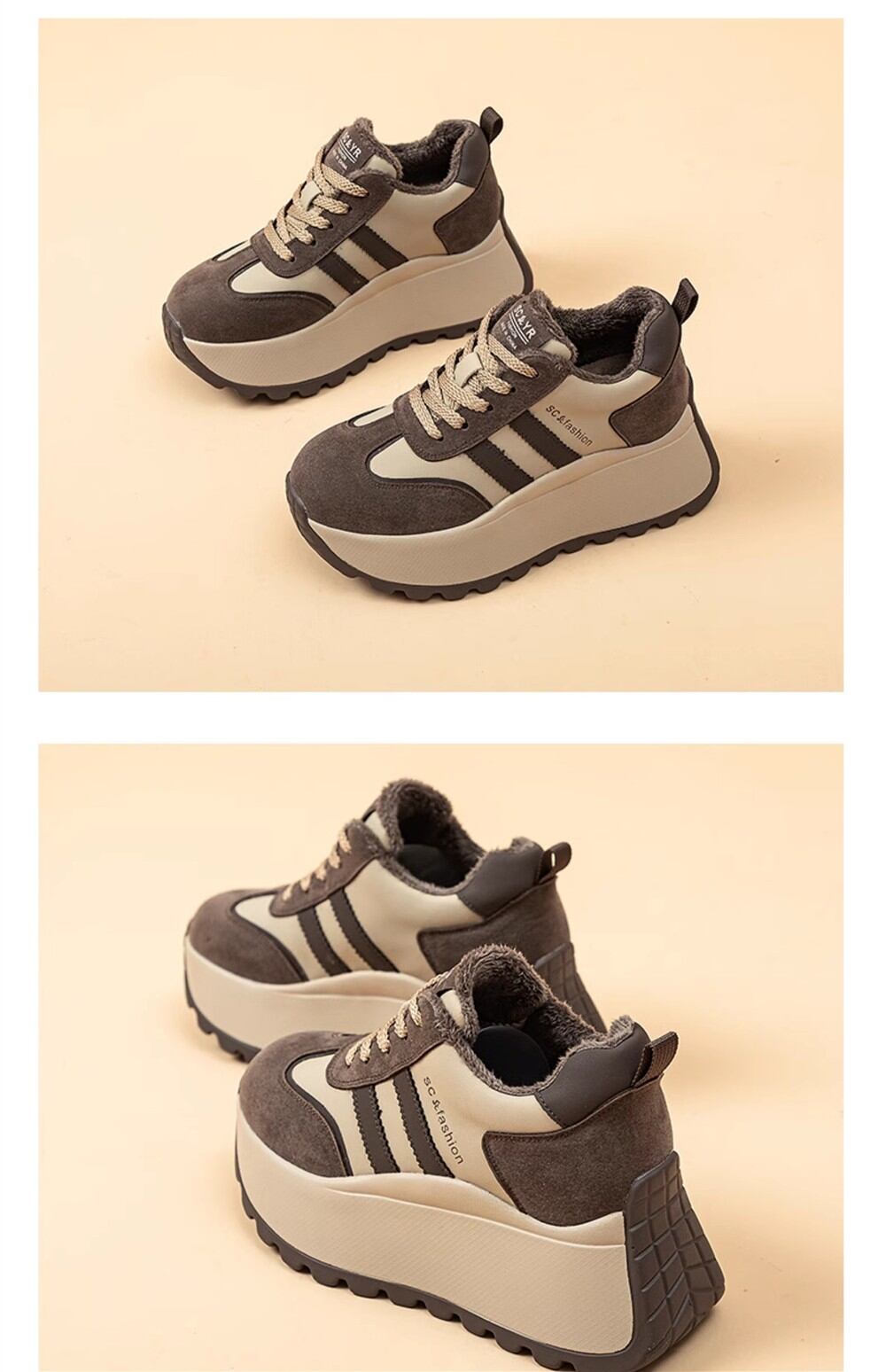 Spring New Style Women's Casual Thick Bottom Agan Dad Shoes Fashion Small Size Heightening Shoes Leisure Sports Running Shoes · v9