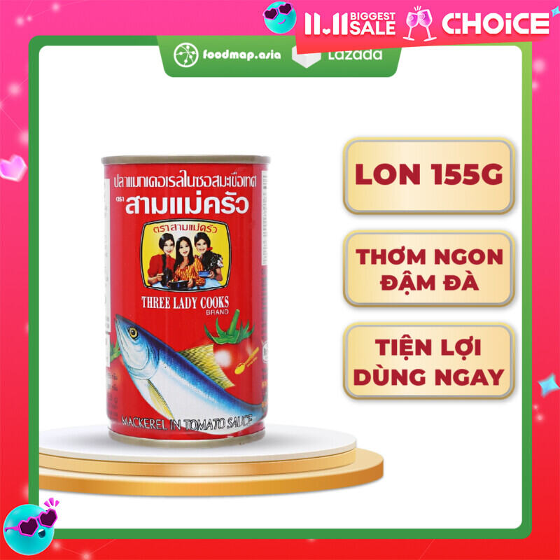 Cá Hộp 3 Cô Gái Thái Lan - Cá Nục Sốt Cà Chua - Lon 155g