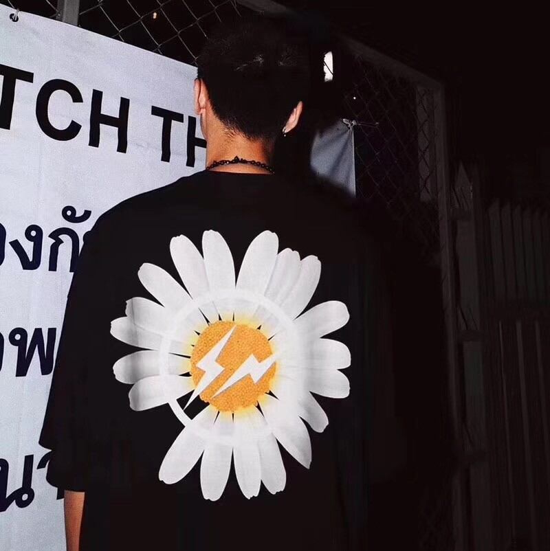 [In Stock] Peaceminusone GD G-Dragon Lightning Joint Name Short Sleeve Fujiwaro Daisy T-shirt Short Sleeve