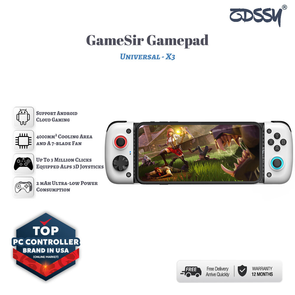 GameSir X3 Type C Gamepad Mobile Phone Controller with Cooling Fan for Cloud  Gaming Xbox Game Pass, STADIA, xCloud, GeForce Now