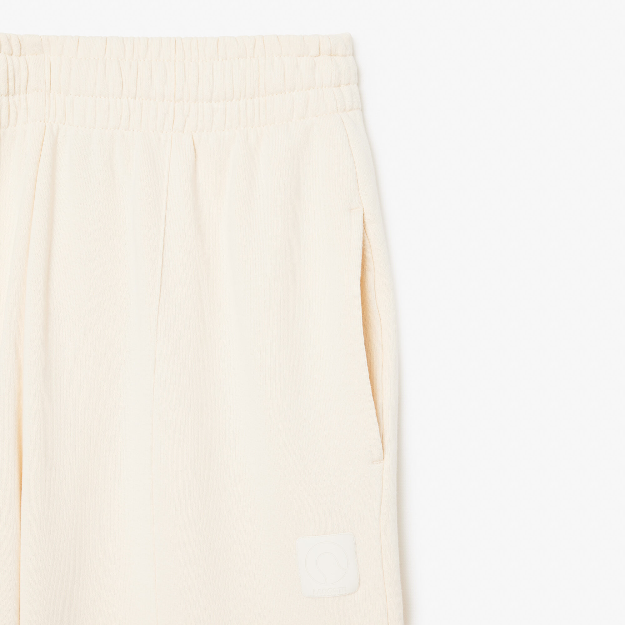 Lacoste Women's Wide Leg Badge Track Pants - Lifestyle ( Beige / White ) - XF2657. 
