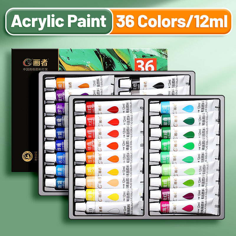 Vibrant Acrylic Paint Set 12/18/24/36 Colors12ml/0.42oz Acrylic Painting Kit For PaperWoodCanvasRockCeramicClothesDIY