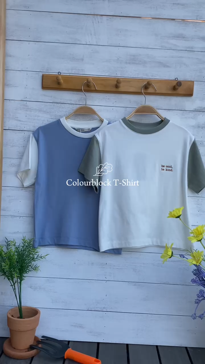 LEWIS EMMA - Colorblock T-Shirt (2-14 Tahun) Kaos Anak Laki-Laki / Baju Atasan Pakaian Lengan Pendek
