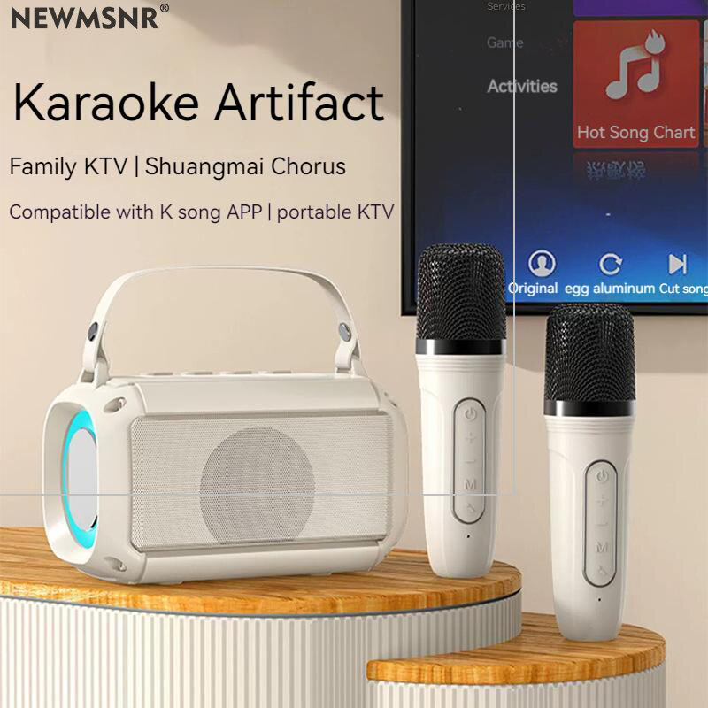 JIALEMEIJIA | Dual Microphone Portable Bluetooth Karaoke Machine with Subwoofer
