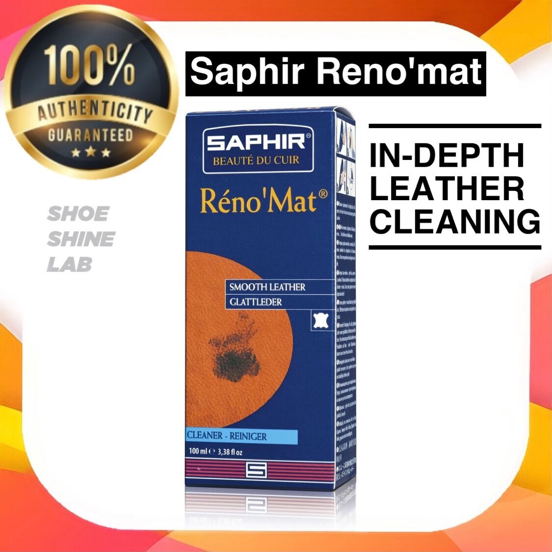 SAPHIR, Renomat Cleaner,100ml, Made in France (SHOE SHINE LAB - Singapore Instock - Shoe Care)