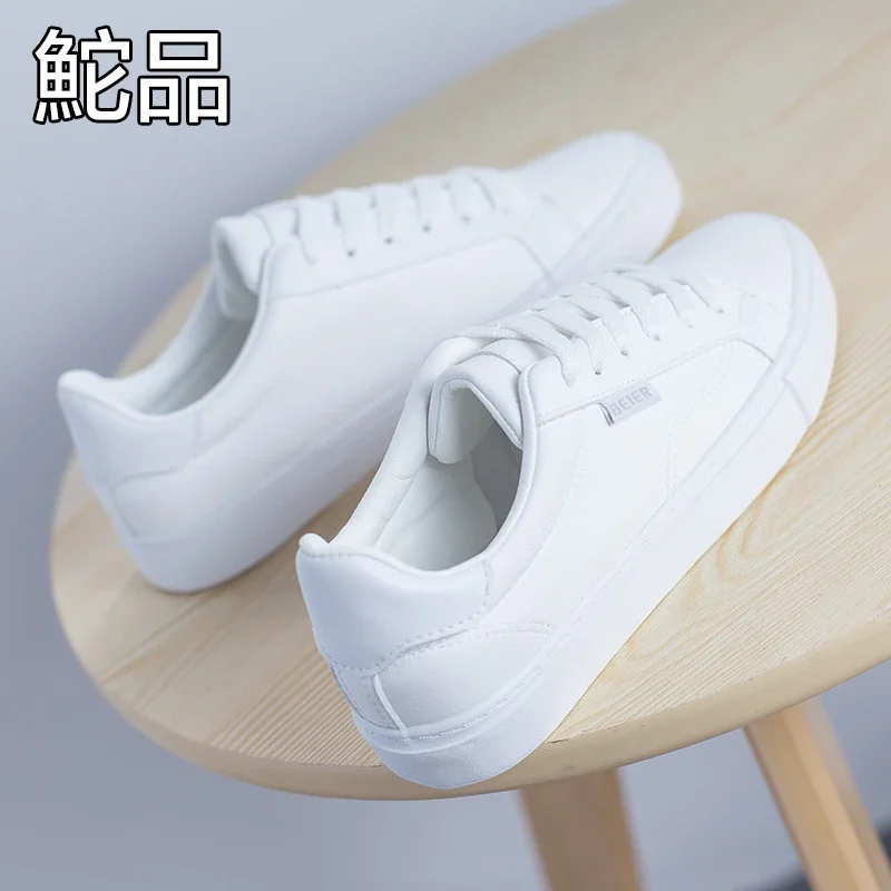 All-Matching White Shoes for Women 2021 Spring New Style White Casual Sneakers Korean Style Flat Platform for Students Couple Soft Bottom White Shoes