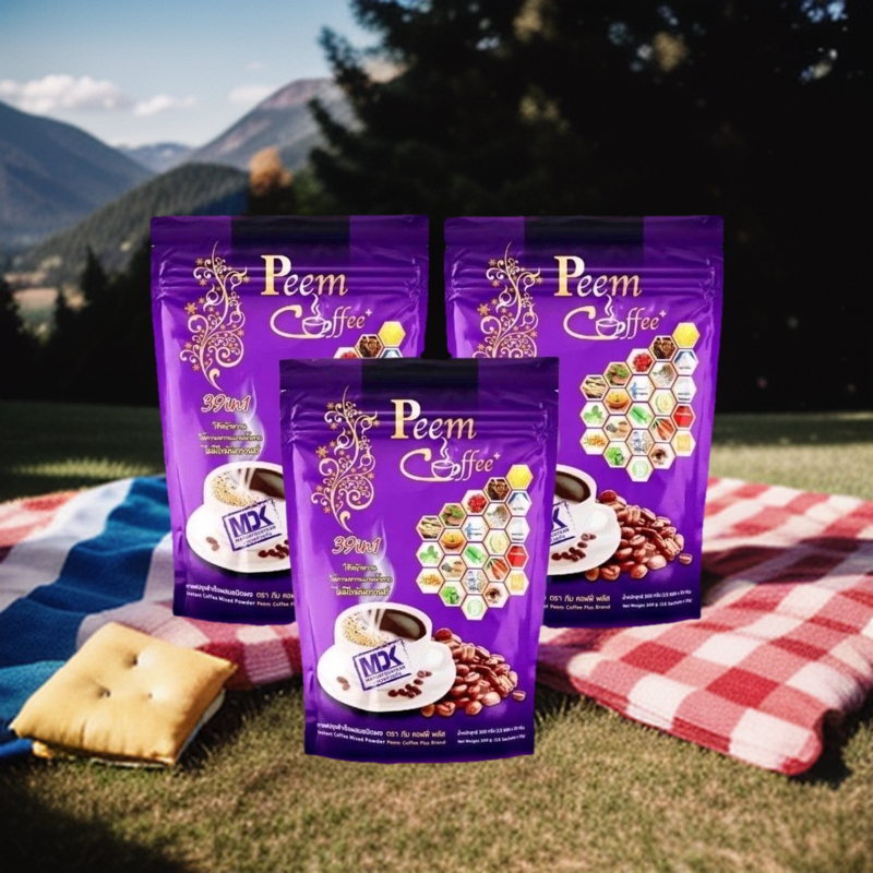 กาแฟภีมคอฟฟี่พลัส 39 in1 เซ็ต3 ห่อ 45ซอง ราคา 847 บาท*ส่งฟรี