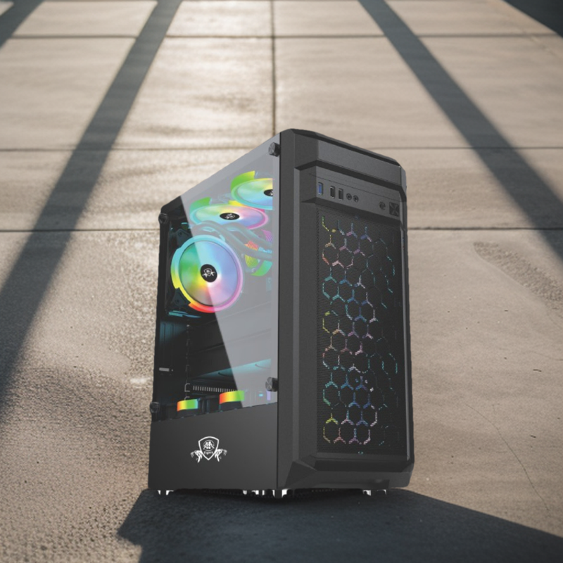 Gaming PC with 4 RGB Fans, H81 Motherboard, Core i7 4th, 16GB RAM, 128GB SSD, 500GB HDD, 2GB GAMING GRAPHIC CARD. 