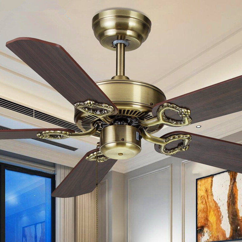 antique brass ceiling fan with remote