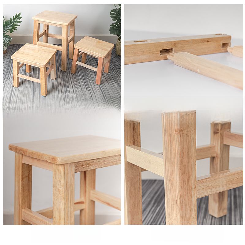 Simple Modern Solid Rubber Wood Square Stool Home Use School Desk Four Square Wood Chair Adult Casual Furniture Bench. 