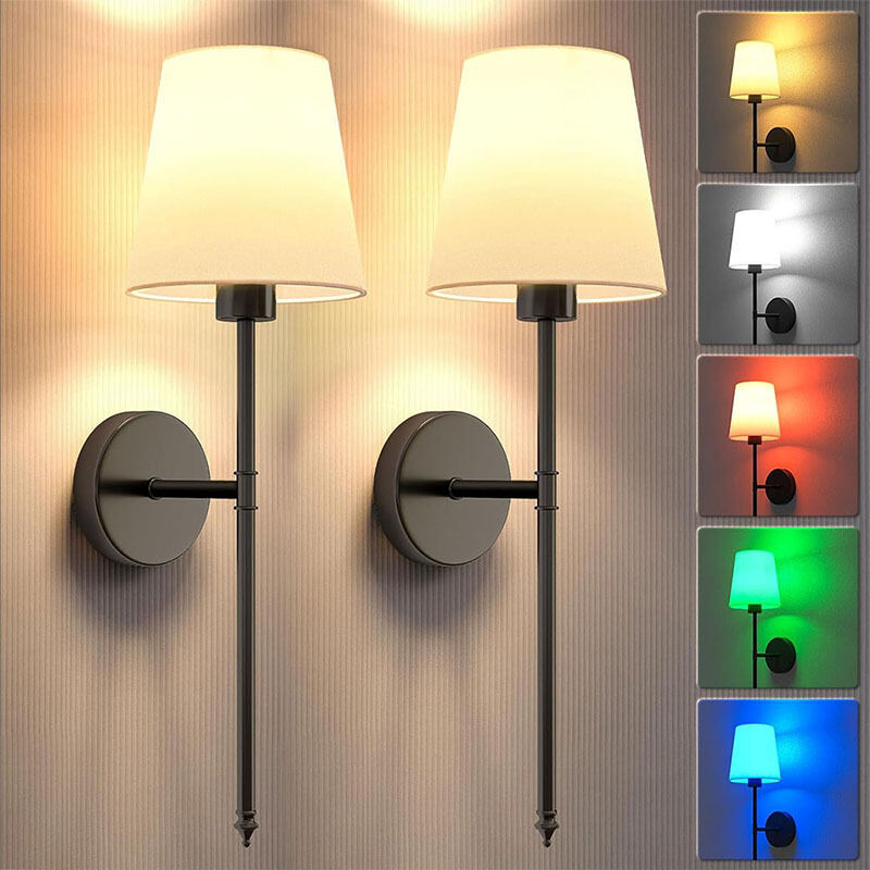 Adjustable Light Gold Fabric Wireless Charging Wall Lamp