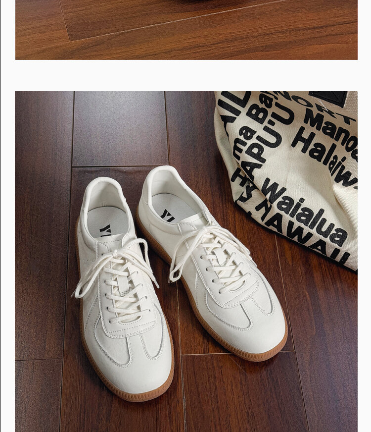 Leather Dequn Shoes Women's Spring 2025 New Style Casual Sport Soft Bottom Versatile Single Shoes Comfortable Breathable · v8