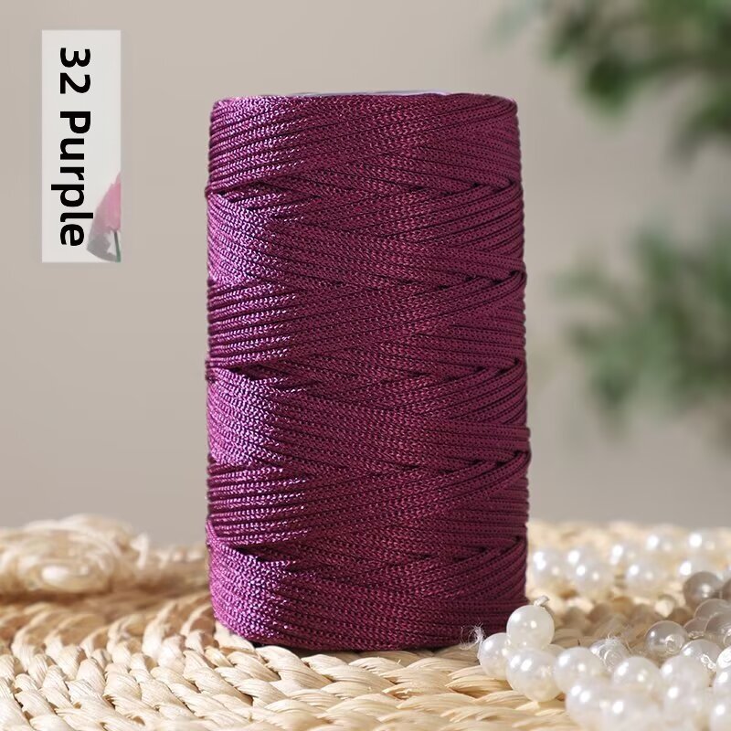 Shiny Hollow Icy Thread Fine Handicraft Yarn 2mm