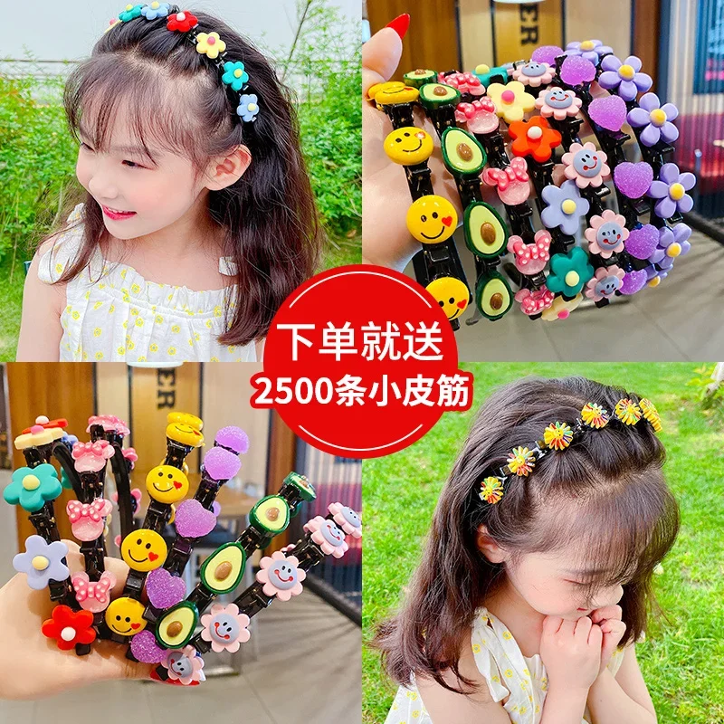 Girls' Hairband Children Hair Braiding Headband Korean Style Hair-Free Little Girl's Broken Hair Hair Clip Headdress Cute Princess Hair Accessories