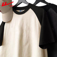 Warrior | American Casual Pure Cotton Contrast Raglan Loose Vintage Unisex T-Shirt