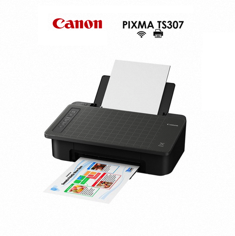 Canon PIXMA TS307 Printer Ink Jet - Wi-Fi, AirPrint, Mopria, BLE, Direct Wireless, Wireless Pictbridge ราคา 1,990 บาท*ส่งฟรี