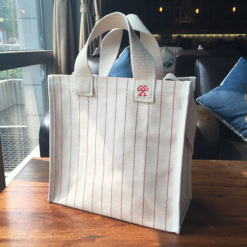 Korean Style Canvas Shopping Bag Shoulder Bag Women's Waterproof Handbag Instagram Style Environmental Friendly Bag Simple Bag for Students Casual Bag