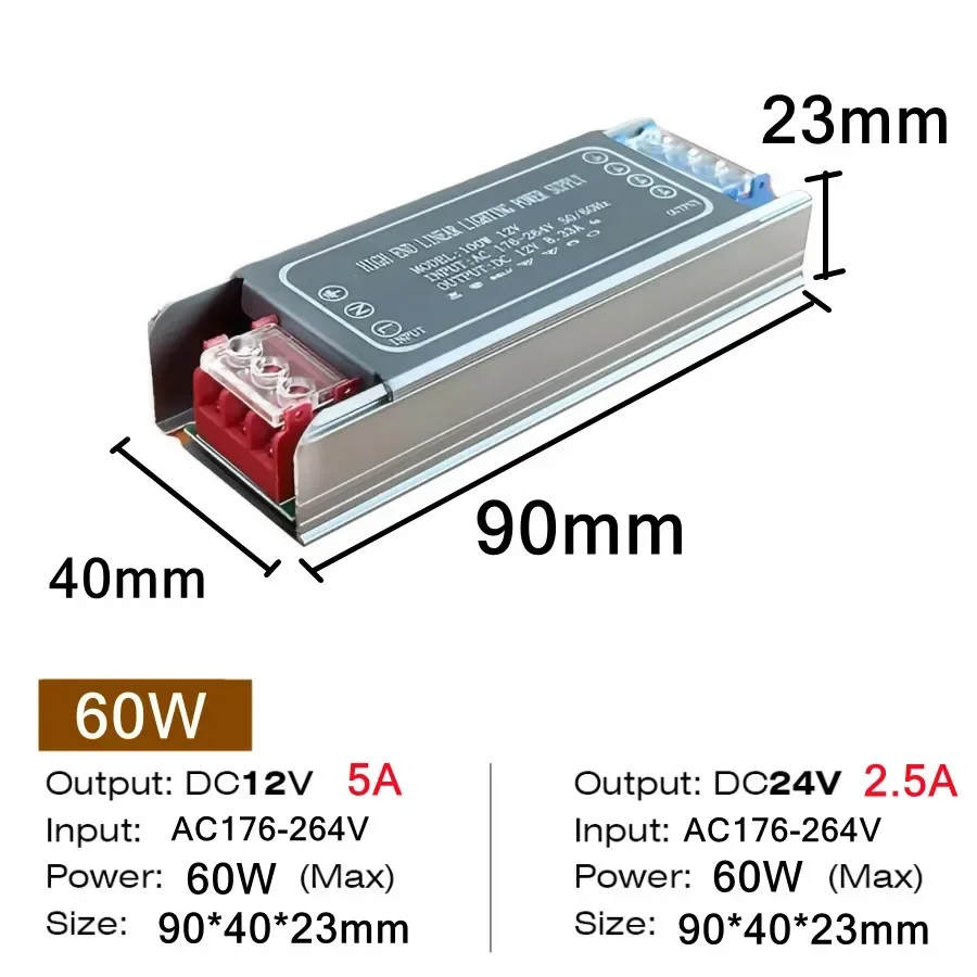 12V 24V Switching Power Supply AC176-264V LED Light Driver Power Adapter 60W 100W 200W 300W 400W Mute Lighting Transformers