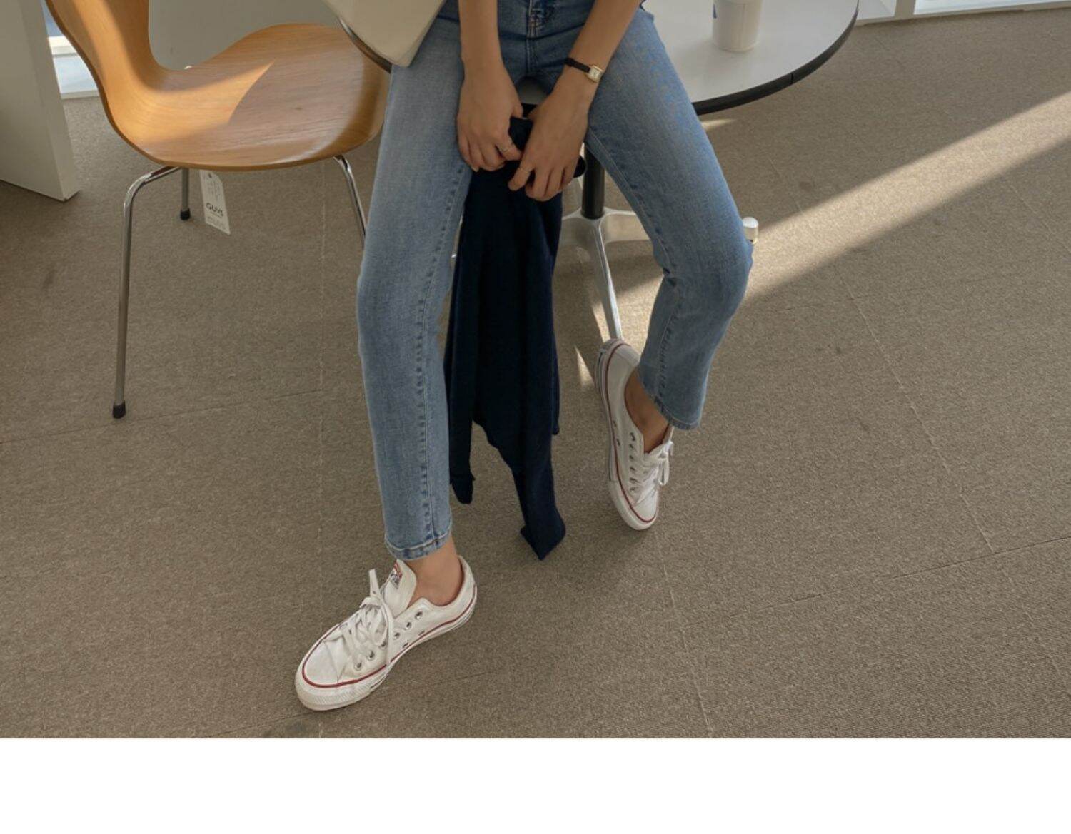 Light Blue High Waist Straight Leg Jeans Women's Slimming Elastic Cotton Stretch Denim Pants Spring Autumn Winter Fashion · v2