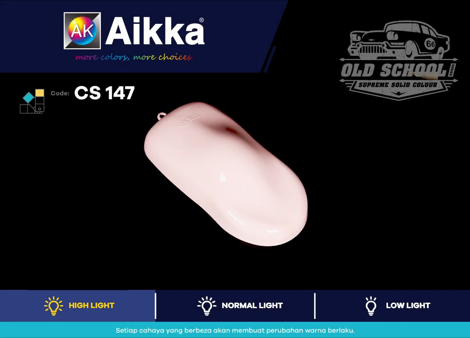 AIKKA Sakura Pink CS147 2K Car Paint Kaler Solid Bancuh Aerosol