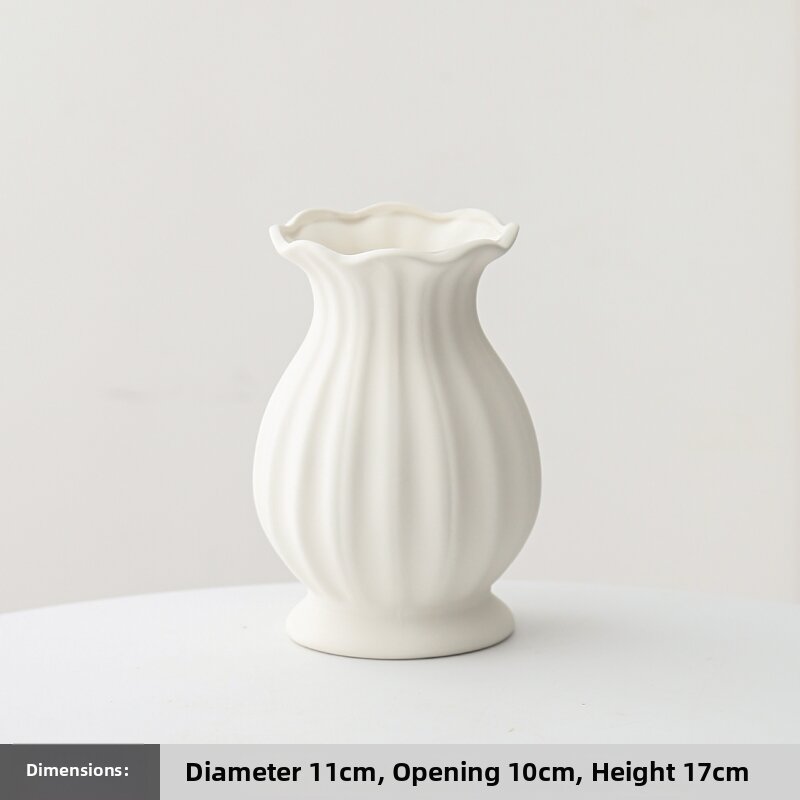 European Style White Ceramic Rose Vase