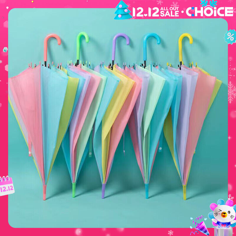 1PC Splice Color Rainbow Umbrella Portable Folding Umbrella Rainproof Chống nắng UV Màu đen ô dù Sun Umbrella