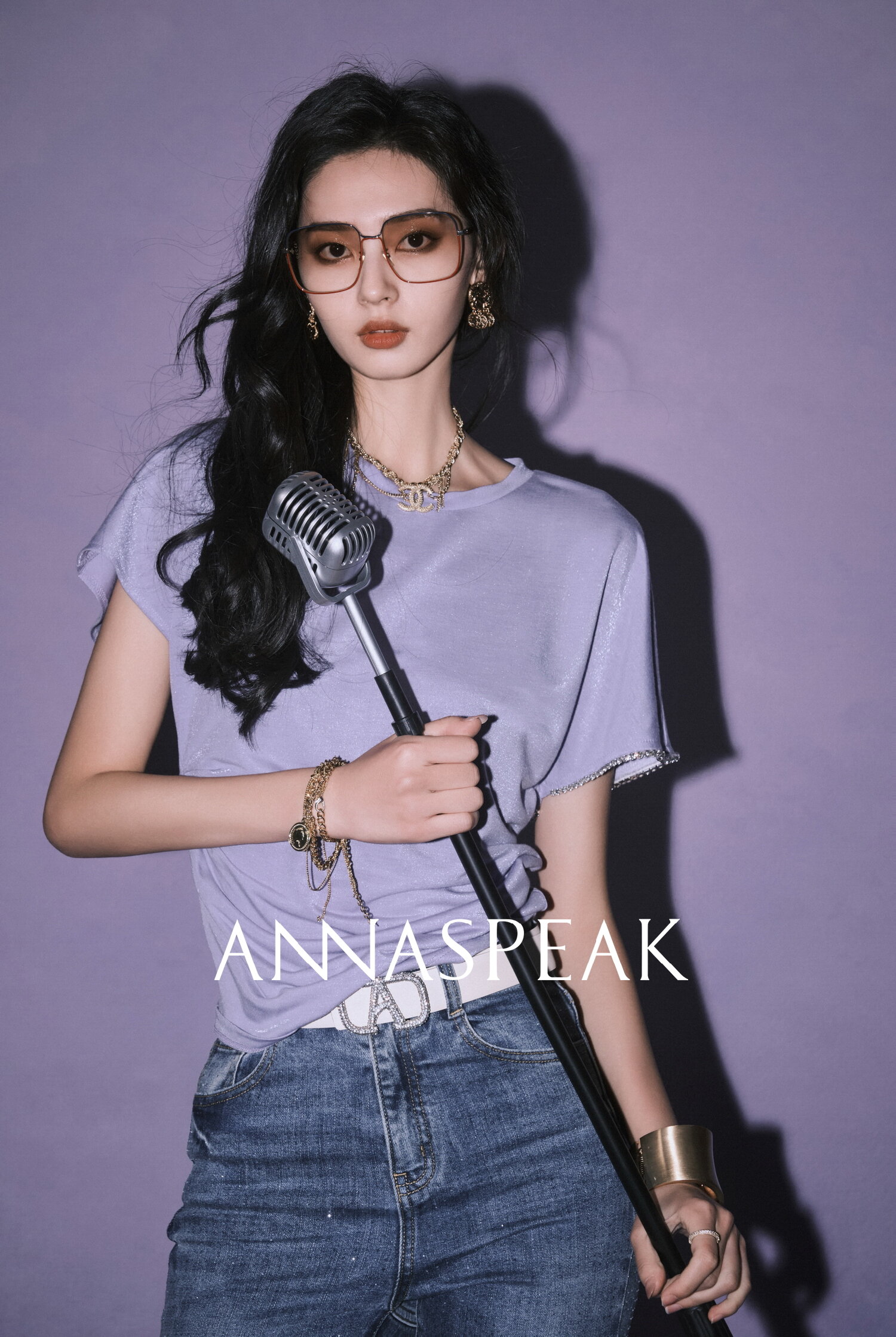 Annaspeak Galaxy 반팔 티셔츠 여성용 세련된 다이아몬드 장식 상의 캐주얼 루즈핏 퓨어 컬러 봄 여름 신상품